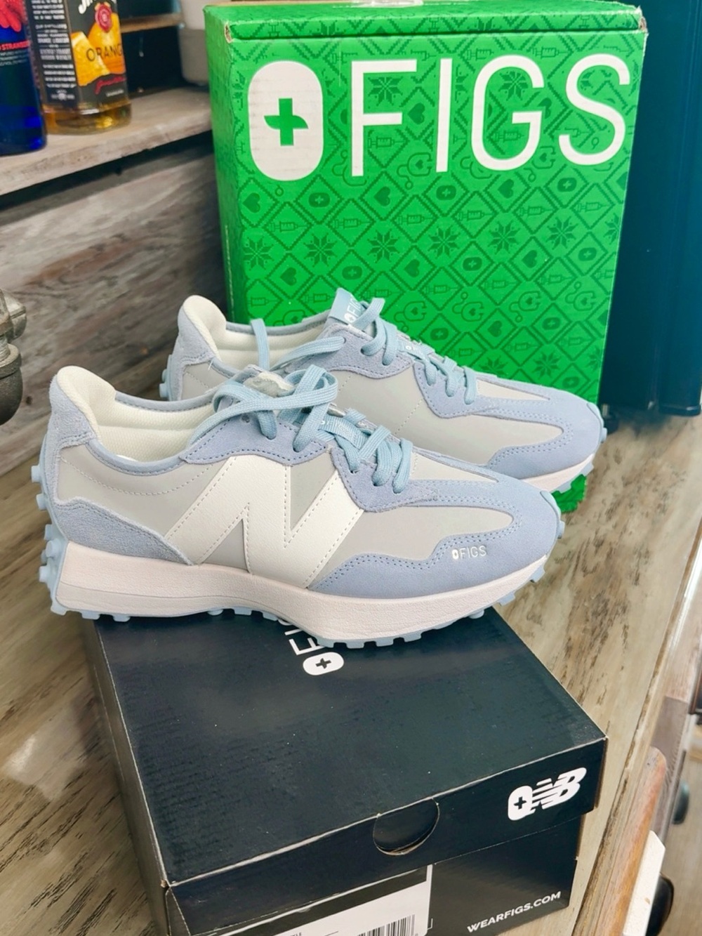 New Balance Figs Women’s Light Blue and White Sneakers